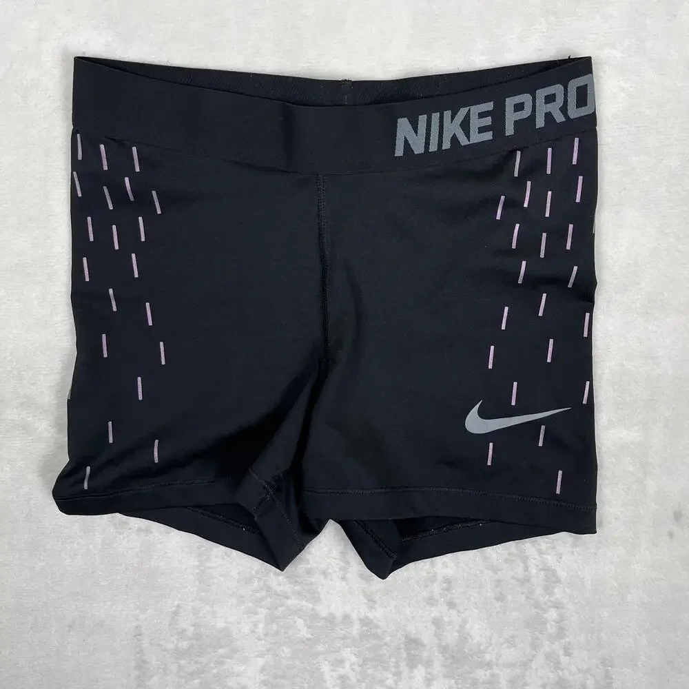 Nike Pro Dri-FIT Shorts Womens Small Black Compression 3 Inseam Running Training
